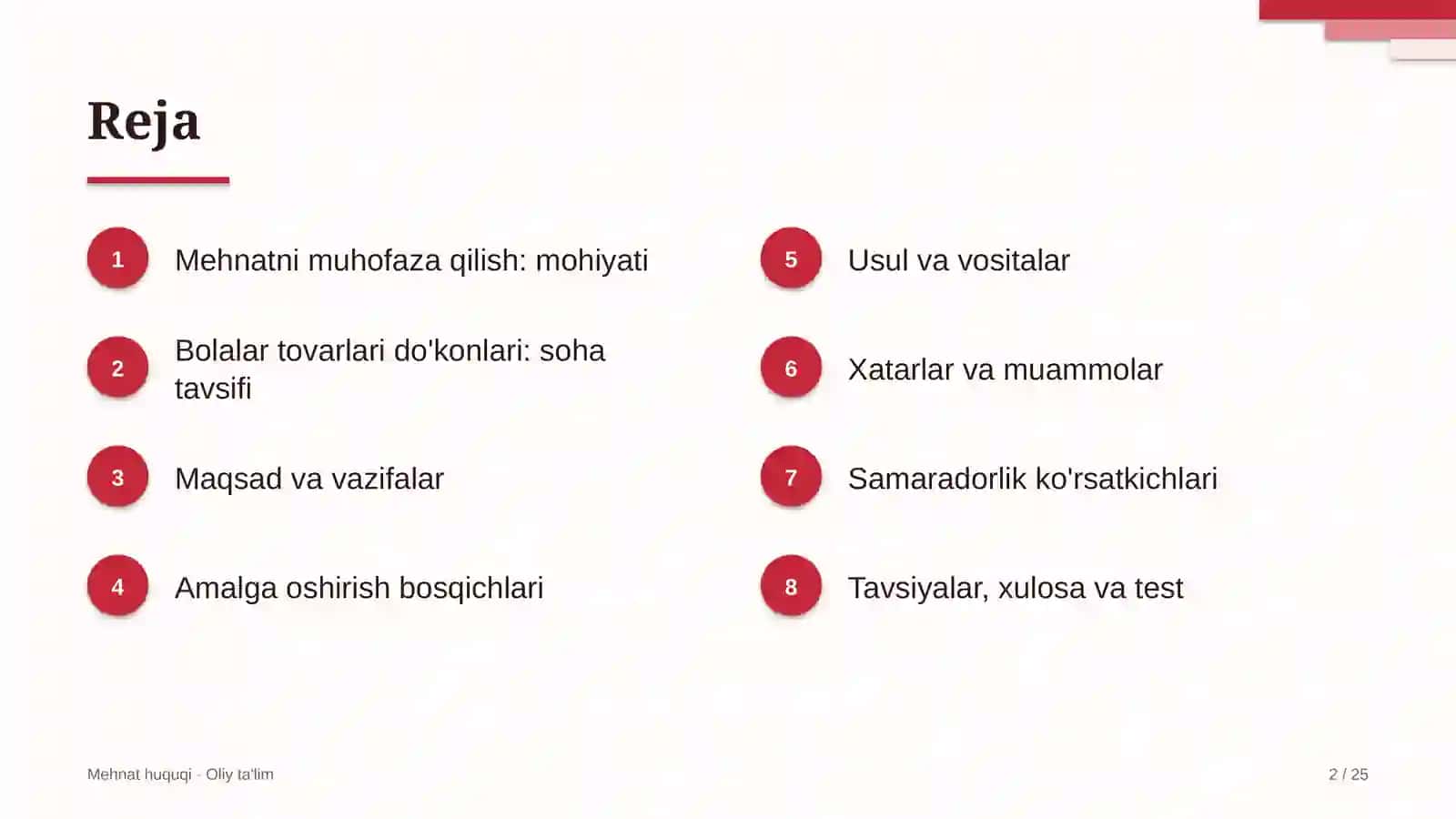 Mehdat huquqi · Oliy ta'lim 2