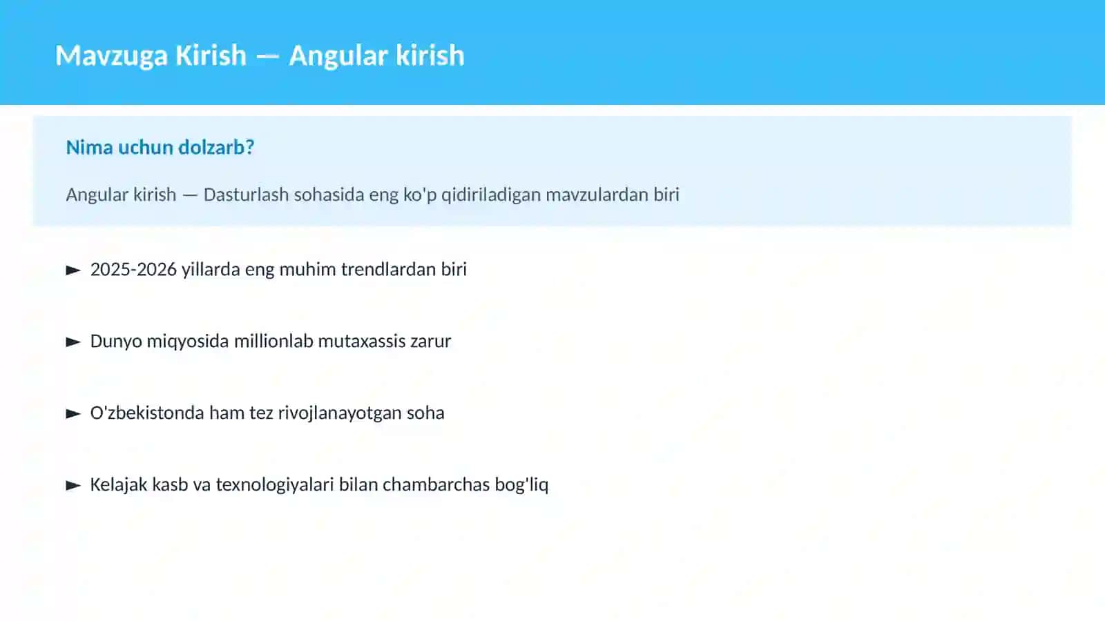 Angular kirish 2