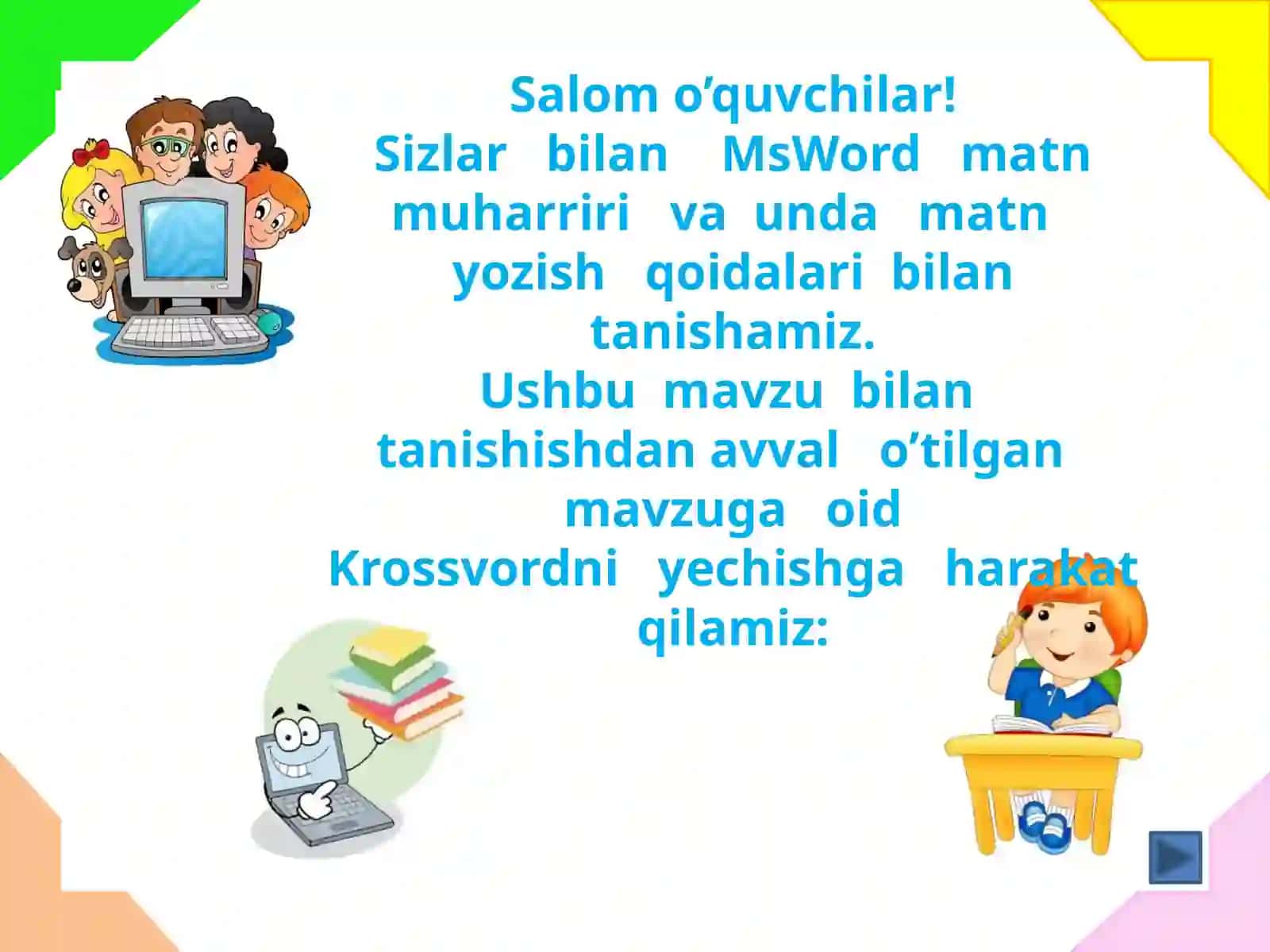 MSWORDDAMATN YOZISH QOIDALARI 2