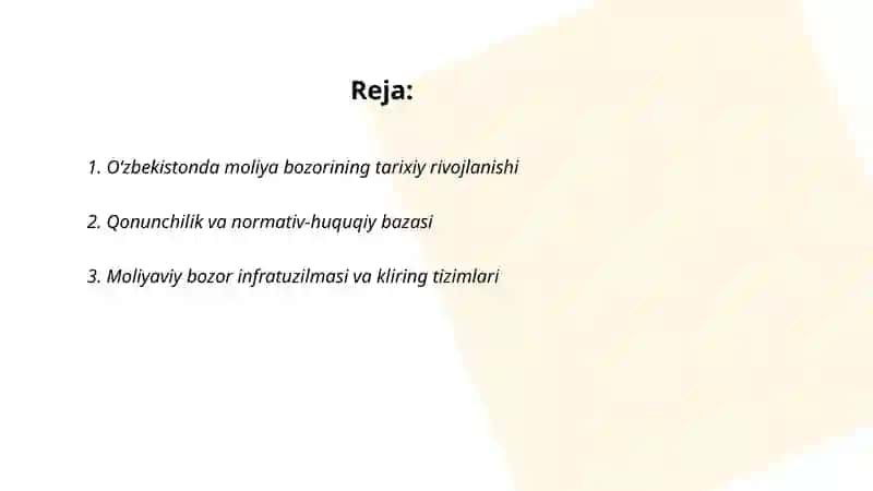 Oʻzbekistonda moliya bozoring shakllanishi 2