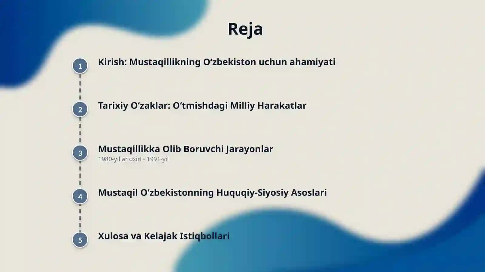 Mustaqil Oʻzbekiston Respublikasining tashkil topishi 2