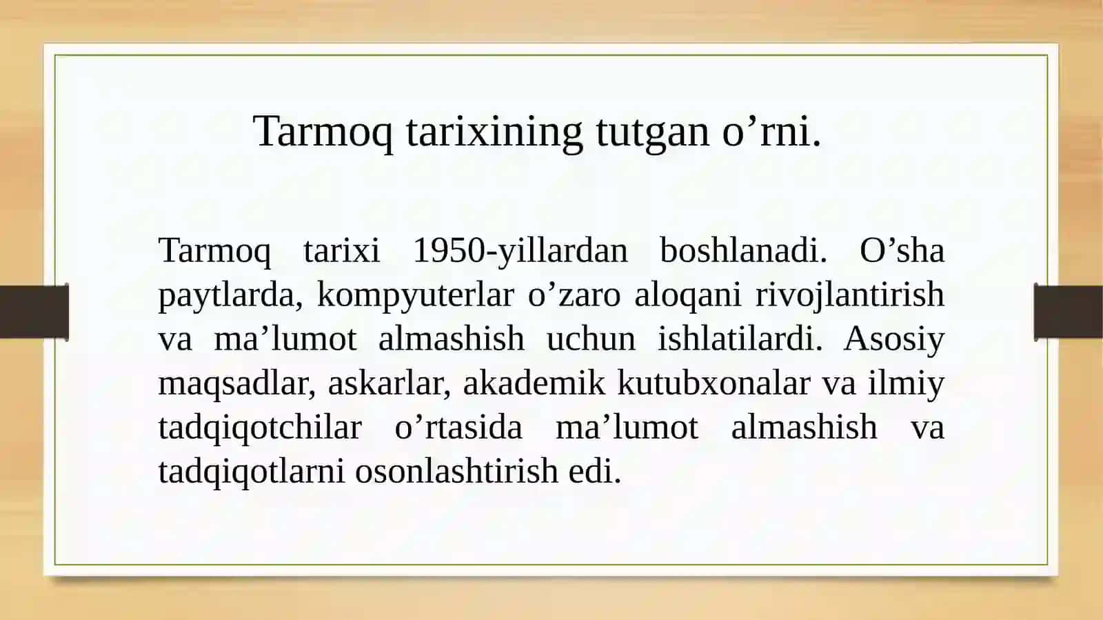 Tarmoq tarixi 2