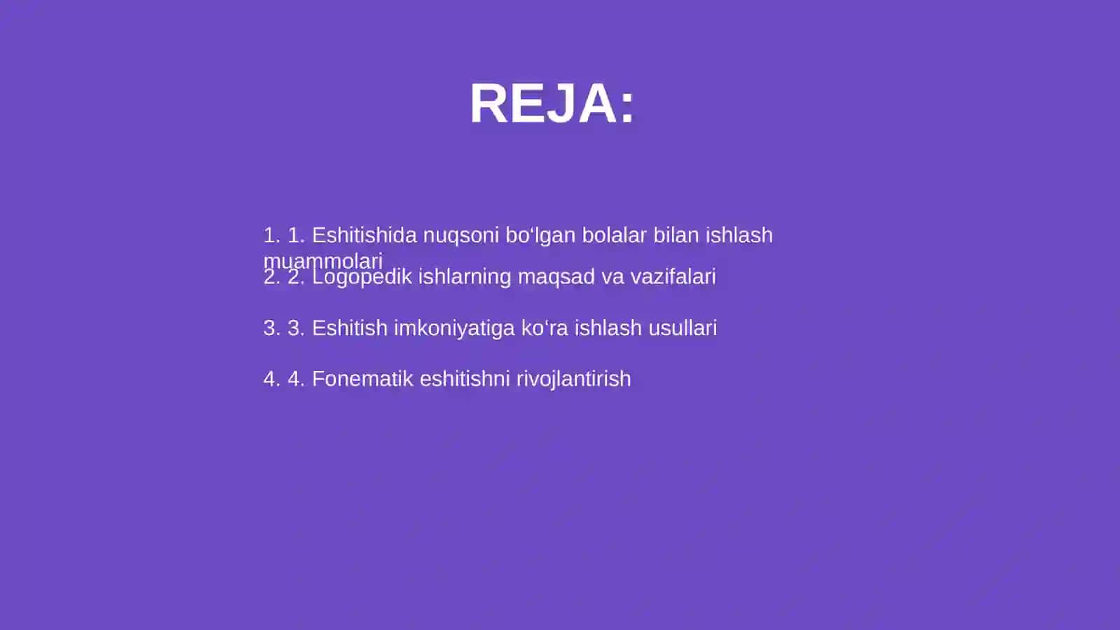 Logopedik ishlarning o'ziga xos xususiyatlari 2