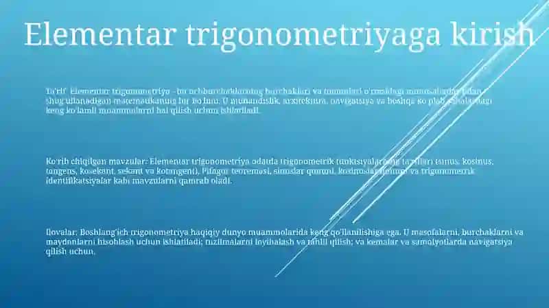 Boshlangich Trigonometriya 2