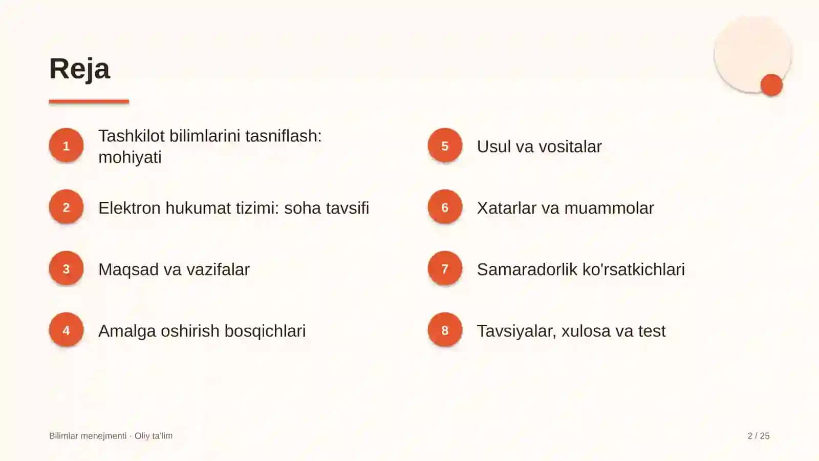 Elektron hukumat tizimida tashkilot bilimlarini tasniflash 2