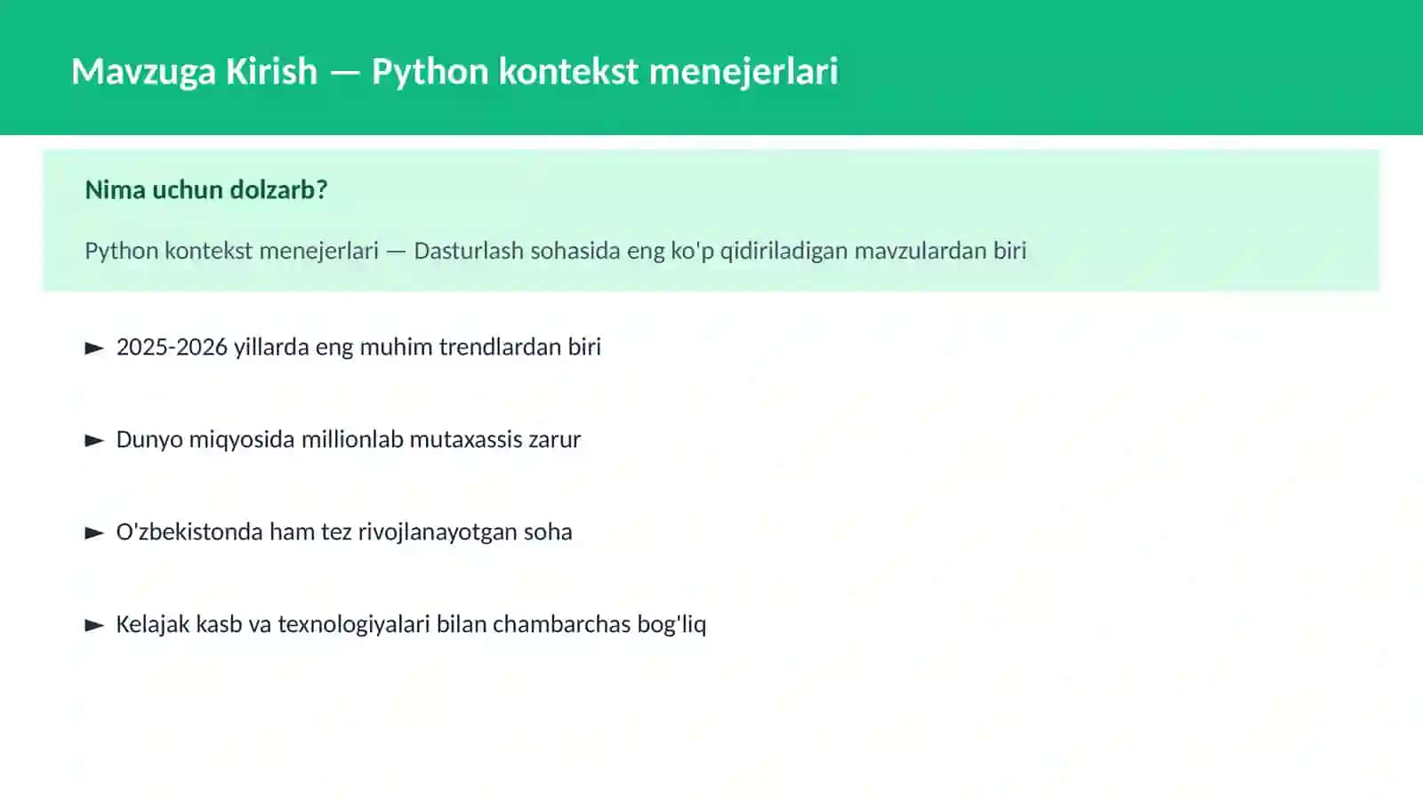 PYTHON DASTURLASH 2