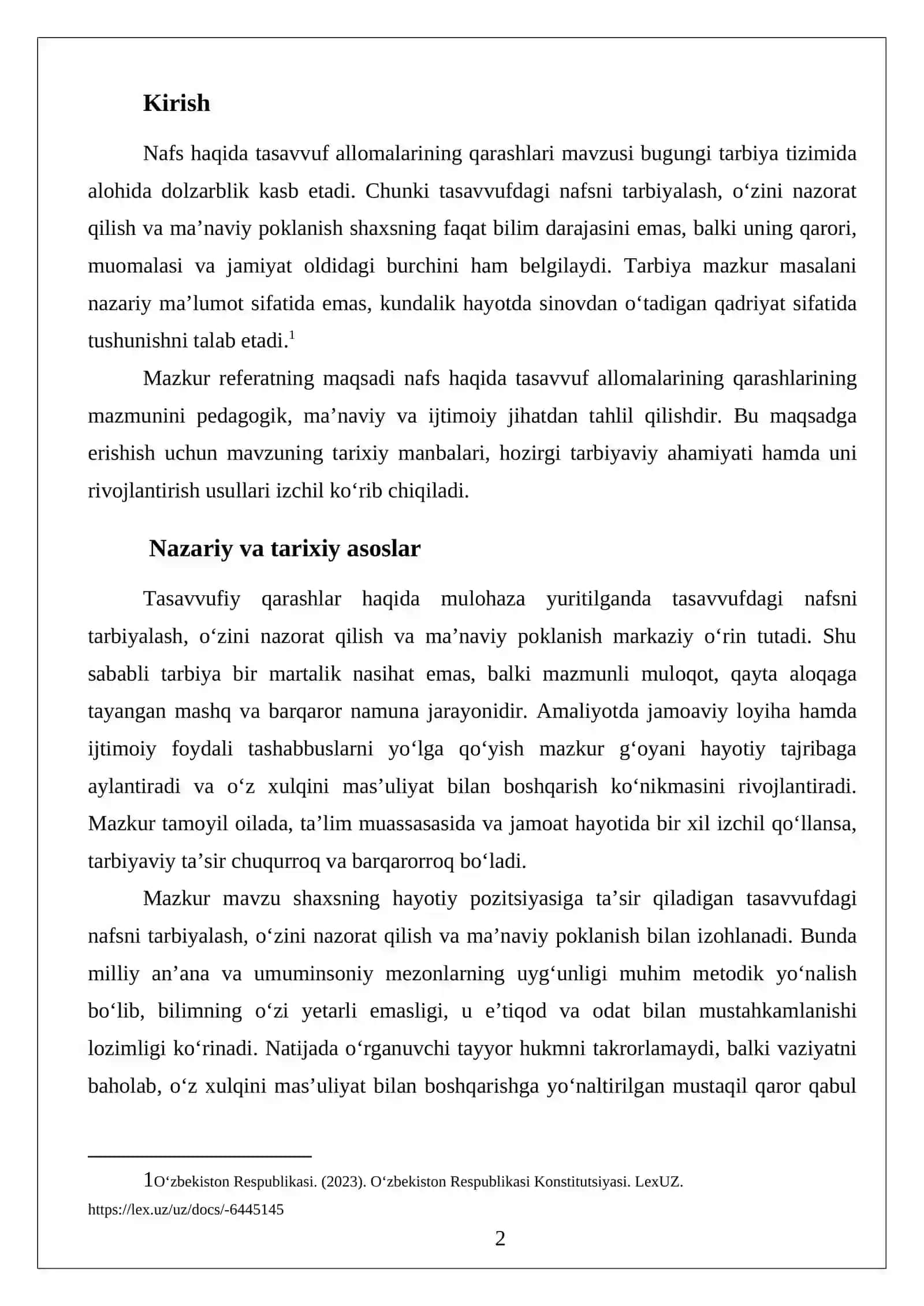 Nafs haqida tasavvuf allomalarining qarashlari 2