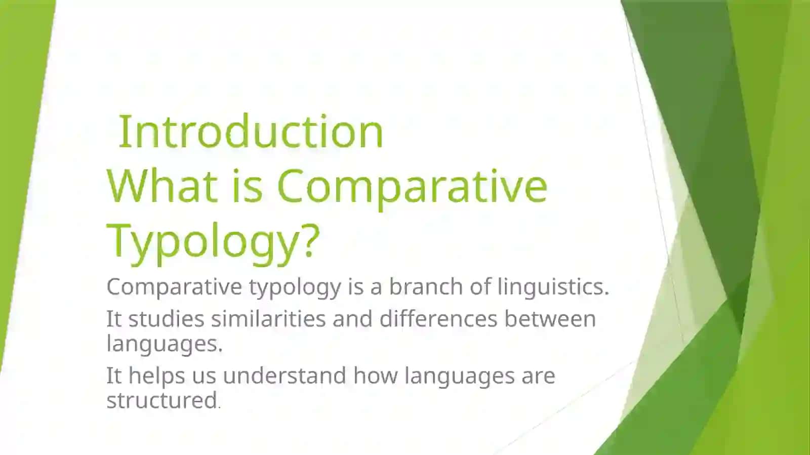 Comparative Typology as a Science 2
