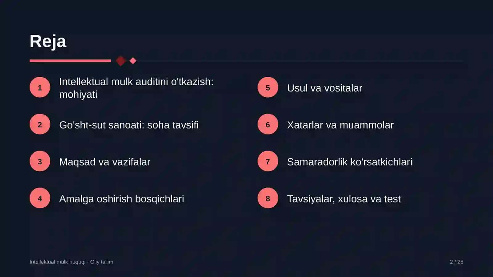 Go'sht-sut sanoatida intellektual mulk auditini o'tkazish 2