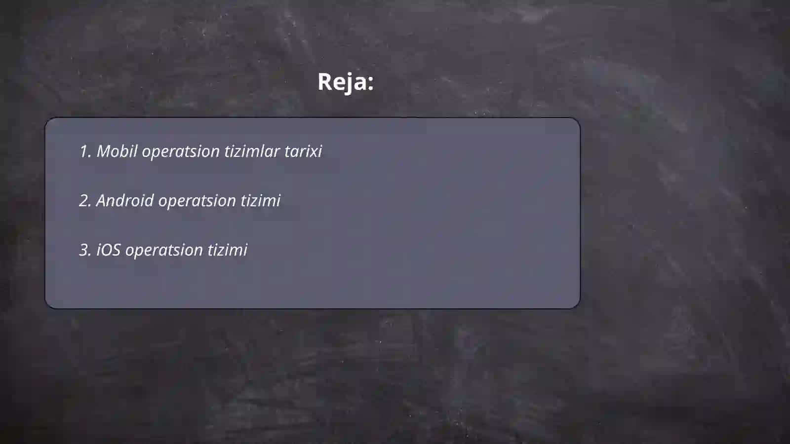 Mobil operatsion tizimlar 2