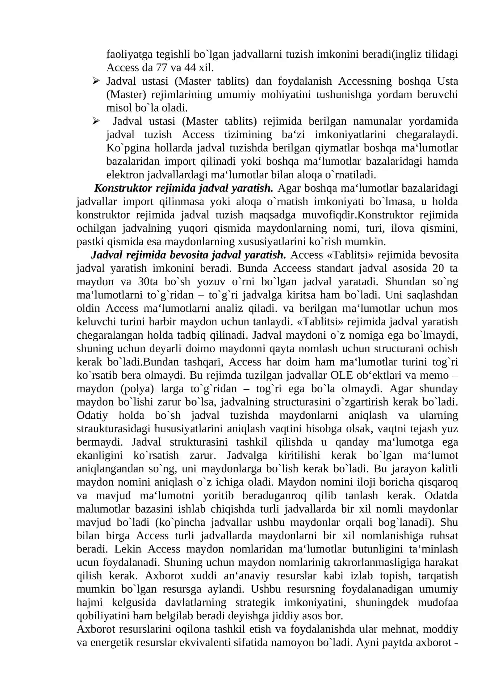 MALUMOTLAR BAZASI 2