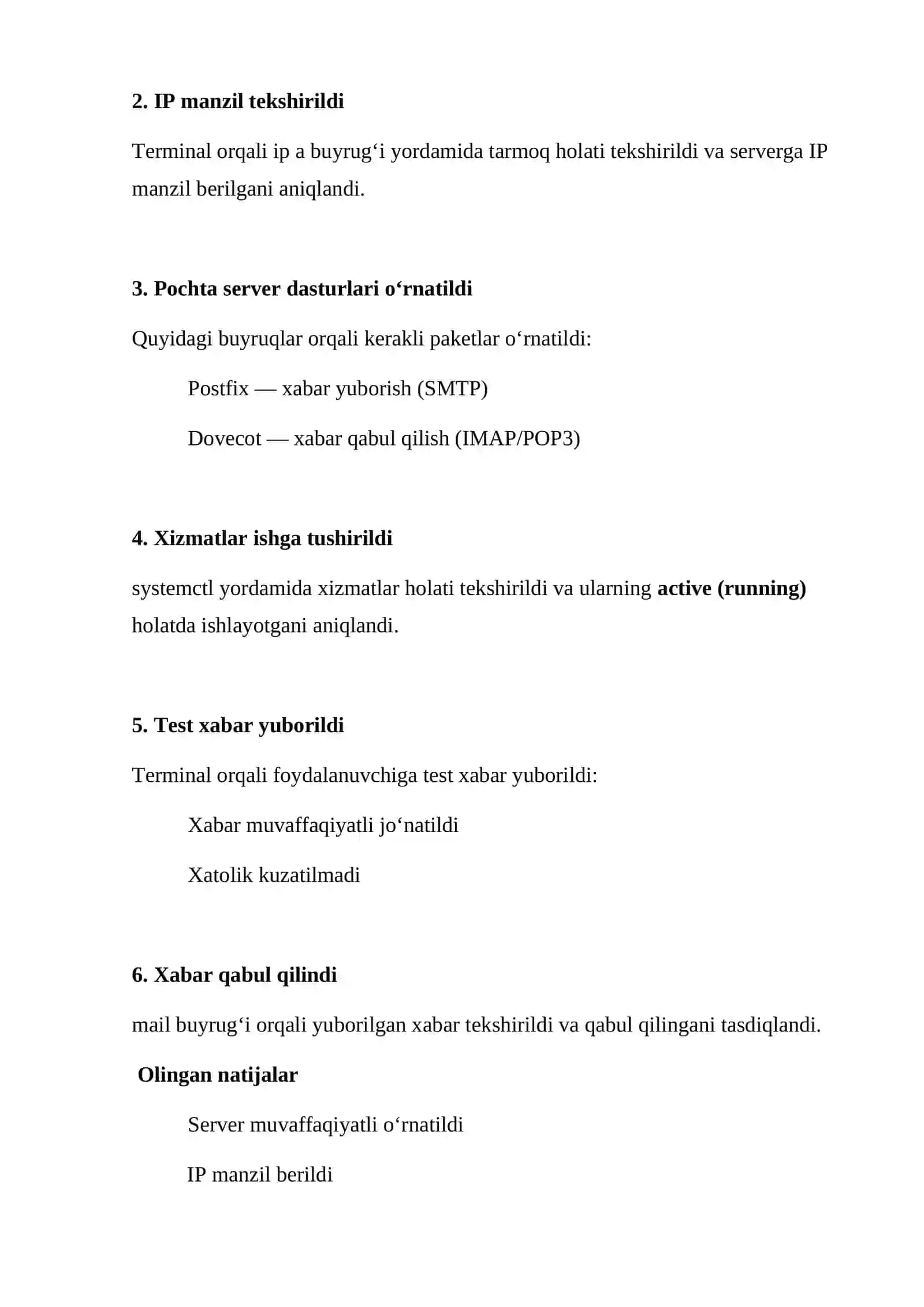 Pochta serverini o‘rnatish va sozlash 2