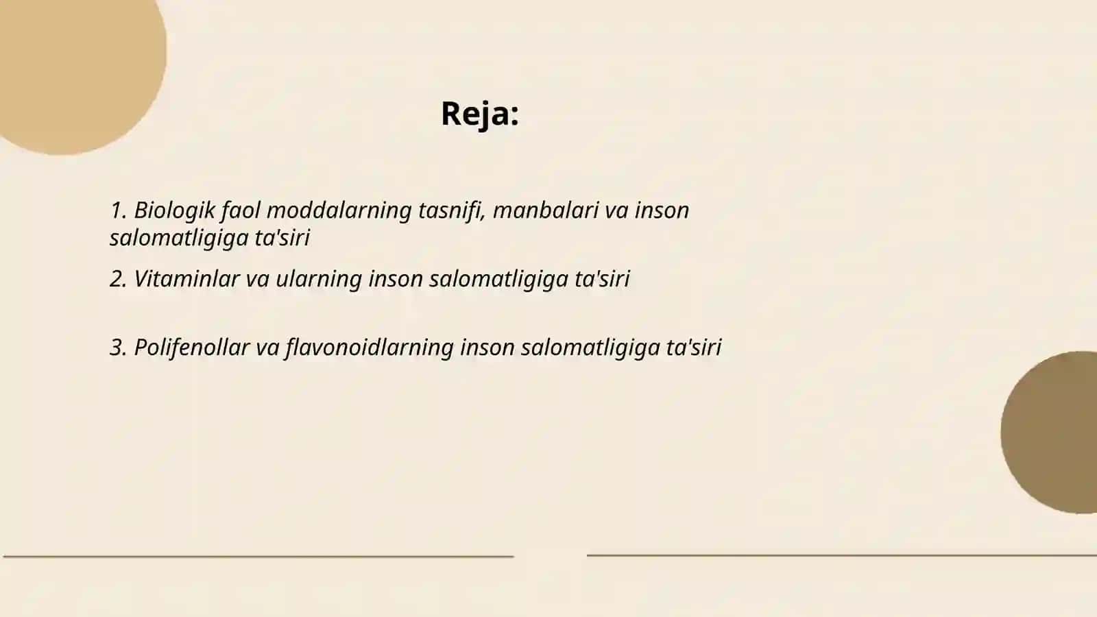 Biologik faol moddalar va ularning inson salomatligiga ta'siri 2