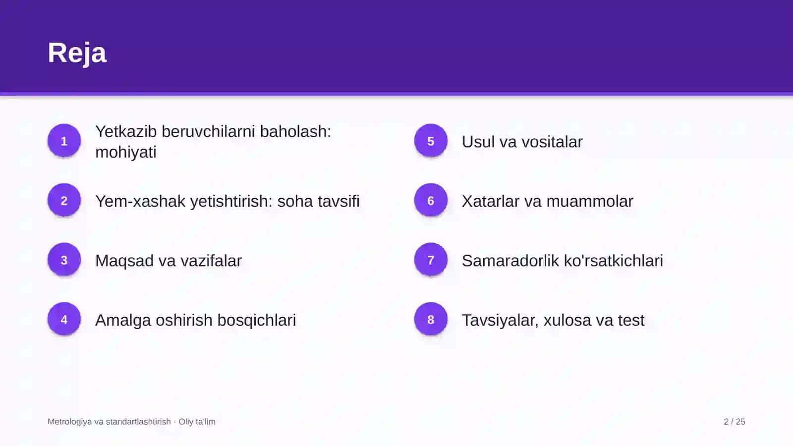 Yem-xashak yetishtirishda yetkazib beruvchilarni baholash 2