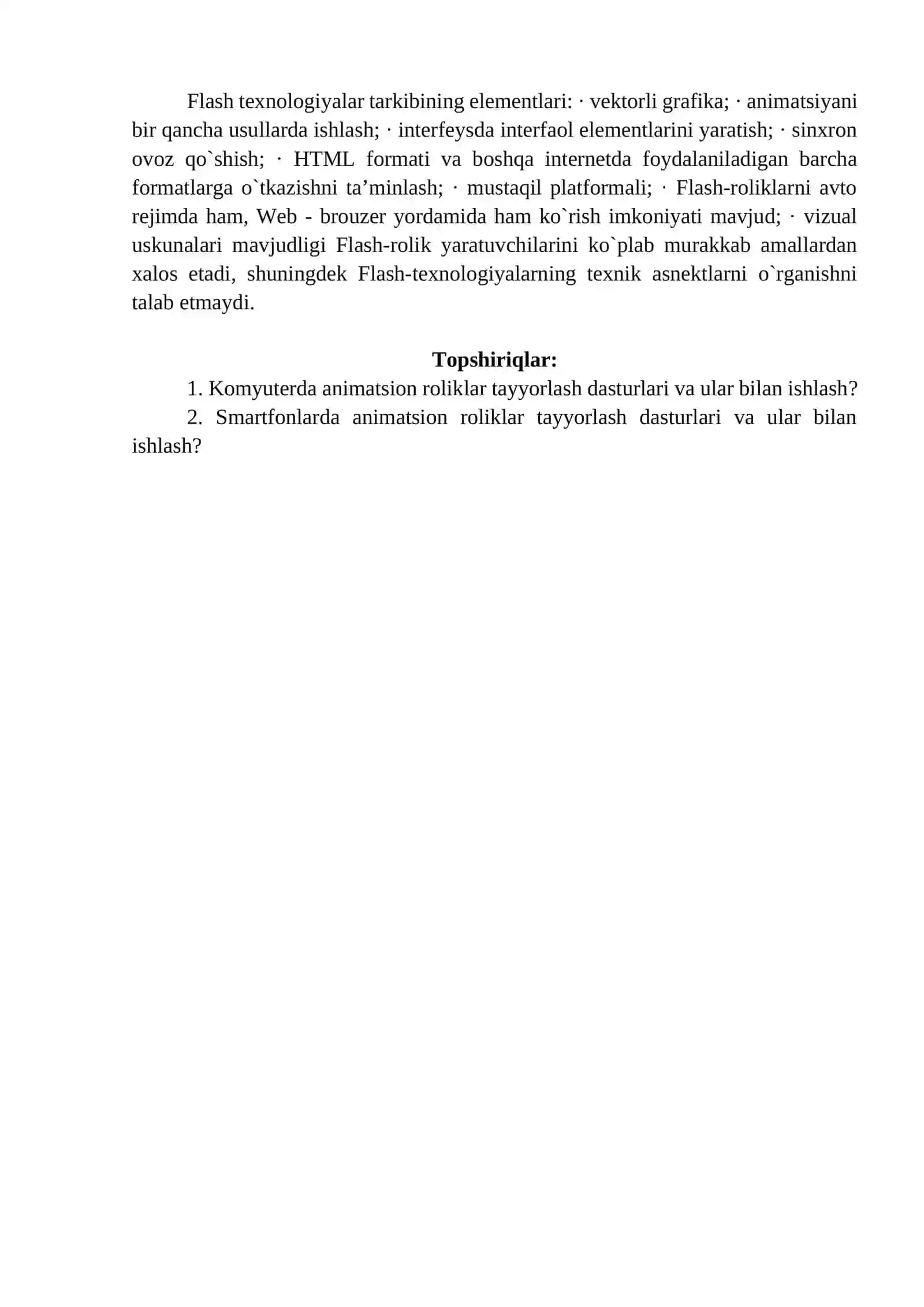 6-Amaliy mashg`ulot. O‘quv animatsion roliklar tayyorlash dasturlari bilan ishlash 2