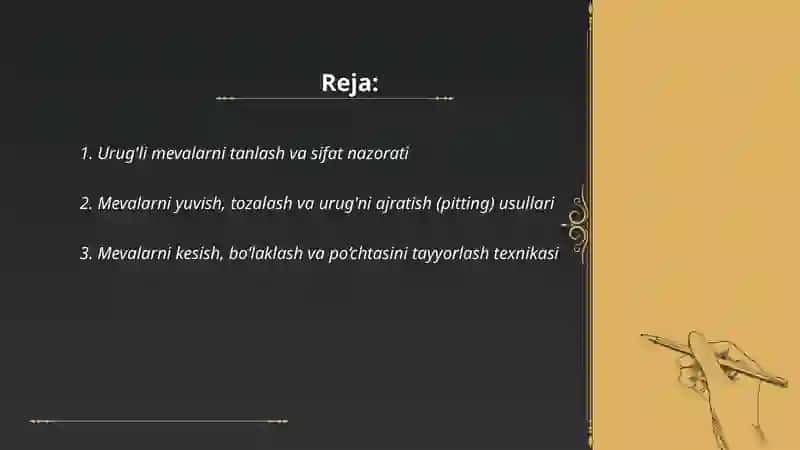 Urug'li mevalarni konservalash 2