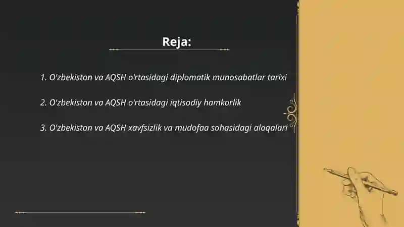O'zbekiston va AQSH munosabatlari 2