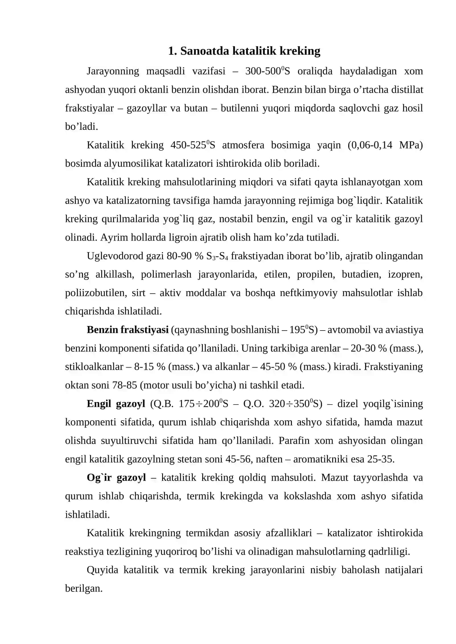 Sanoatda katalitik kreking 2
