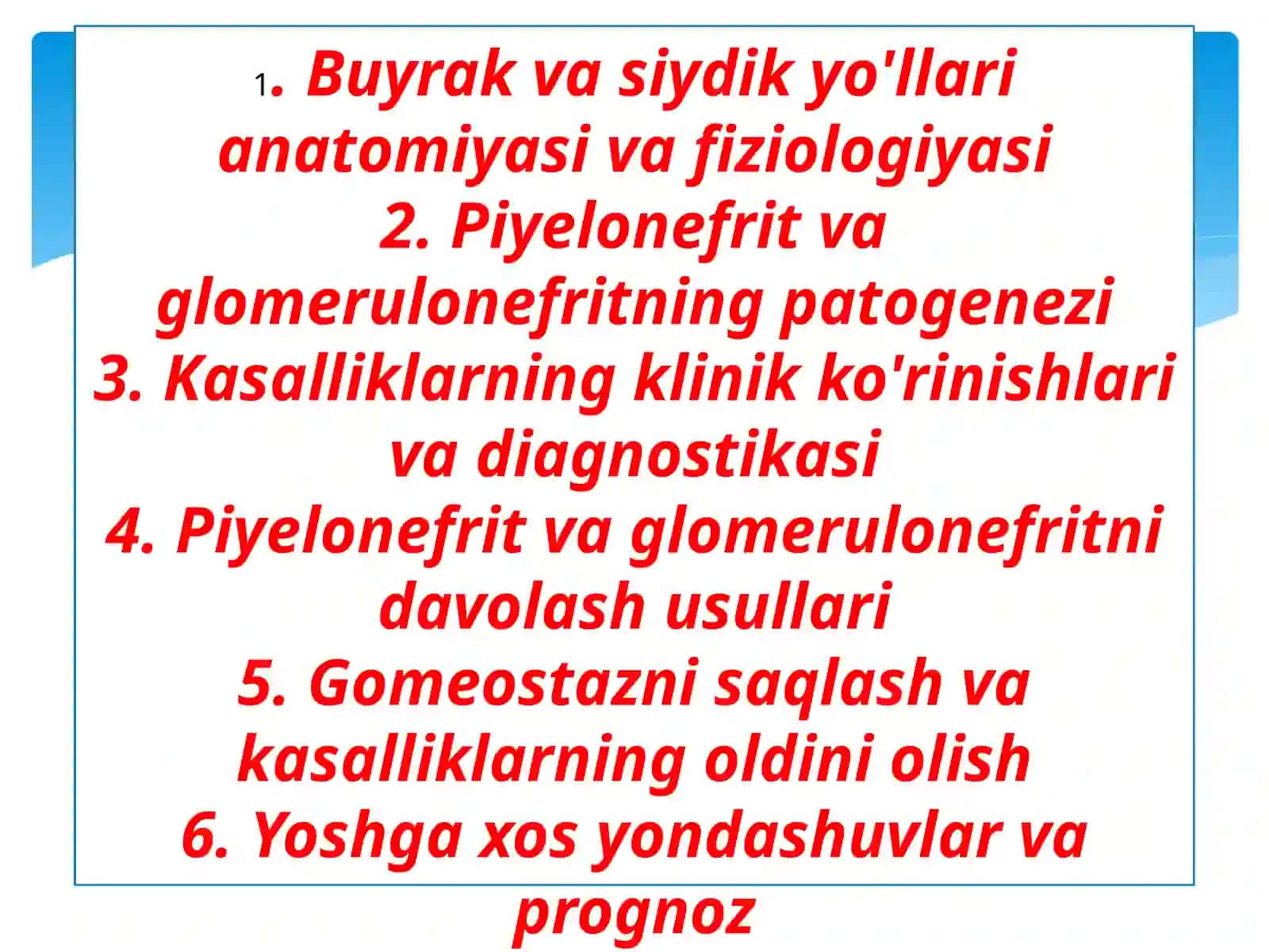 Buyrak vasiydi koy'llari anatomiyasi va fiziologiyasi 2