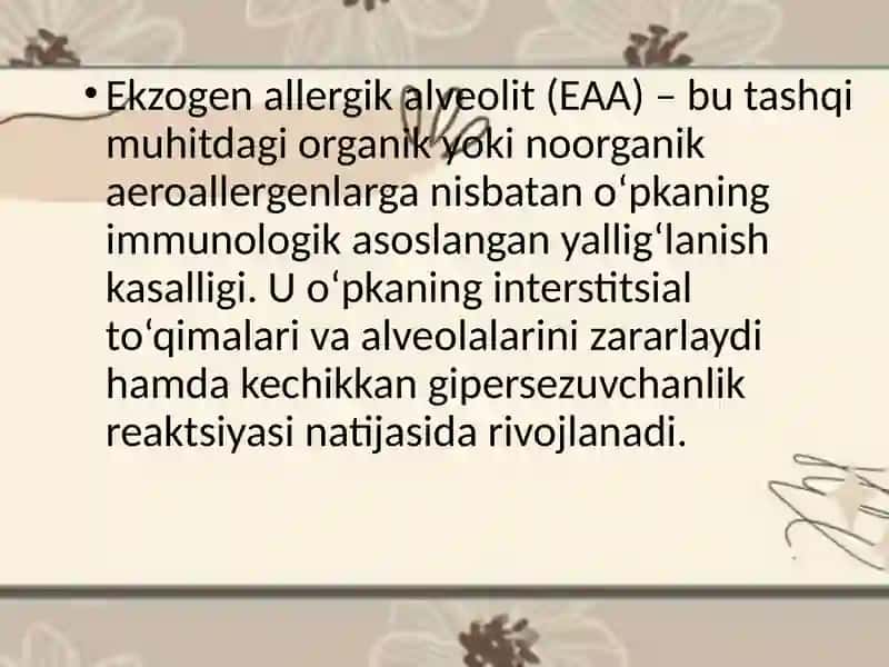 Ekzogen allergik alveolit 2