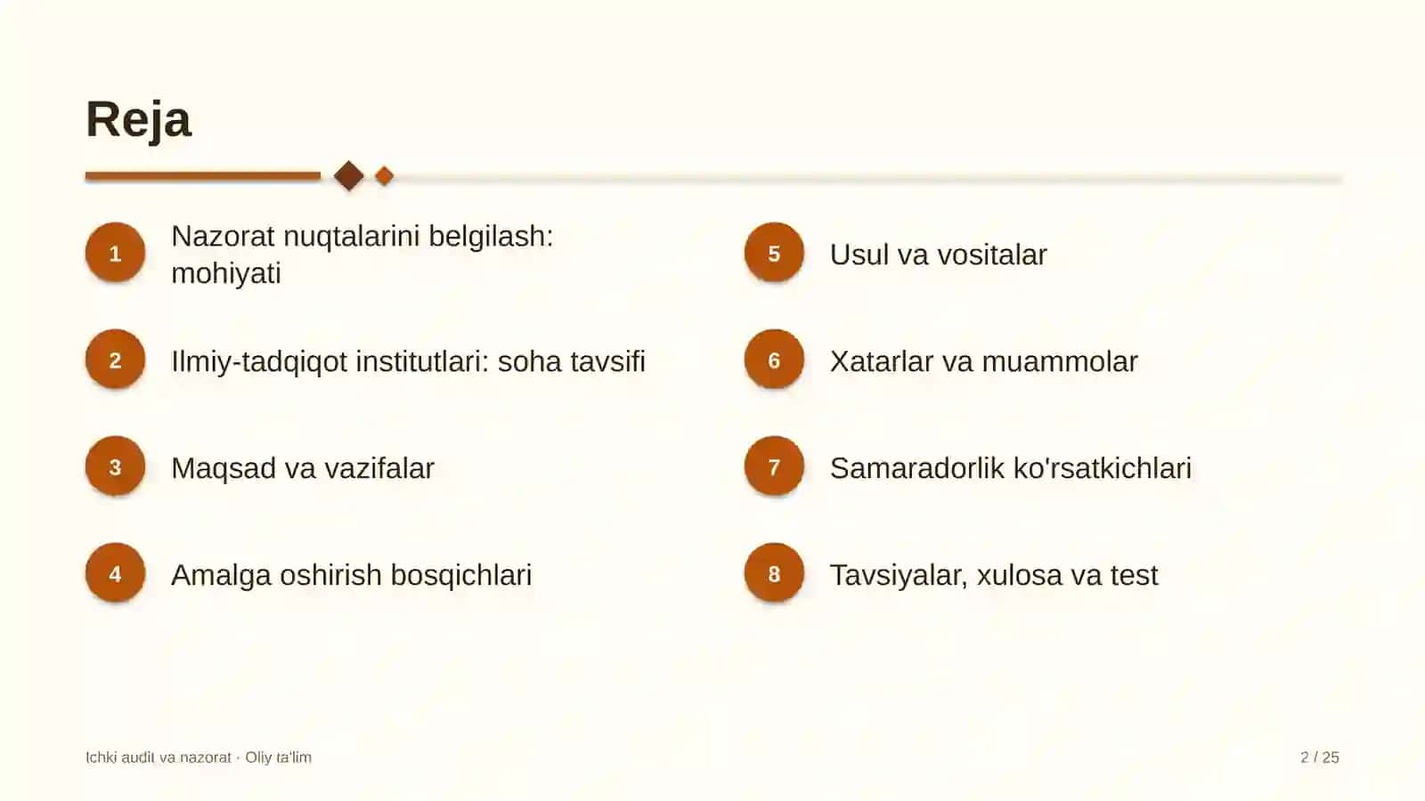 Ilmiy-tadqiqot institutlarida nazorat nuqtalarini belgilash 2