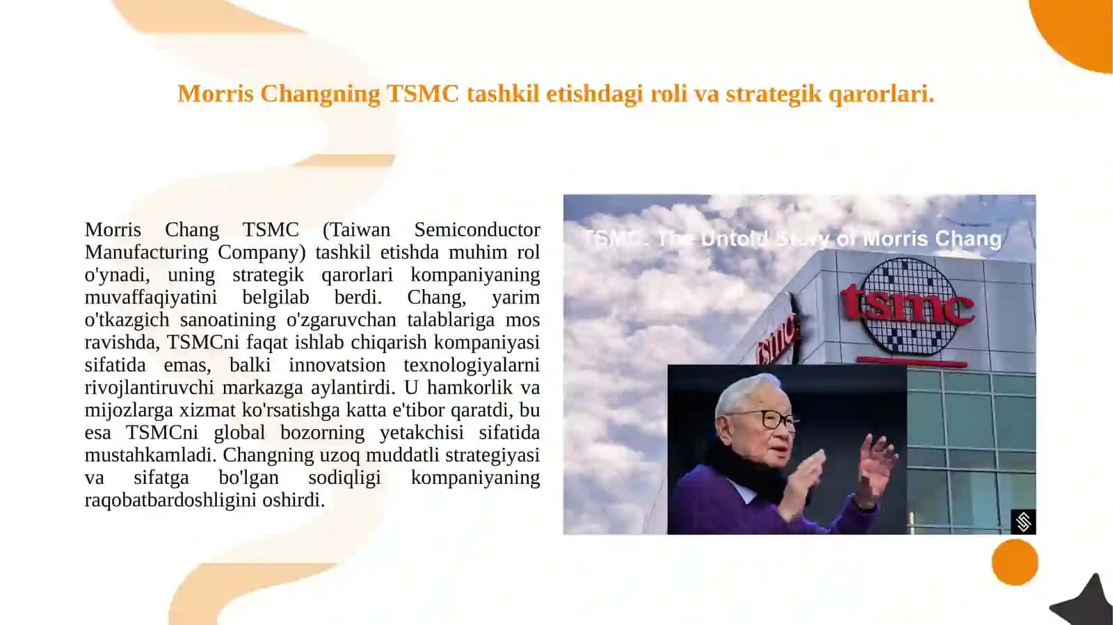 TSMC yarim o'tkazgich haqida 2