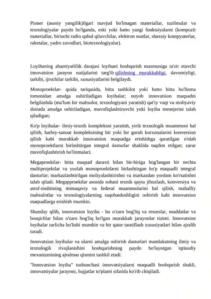 Innovatsion loyihalar 2
