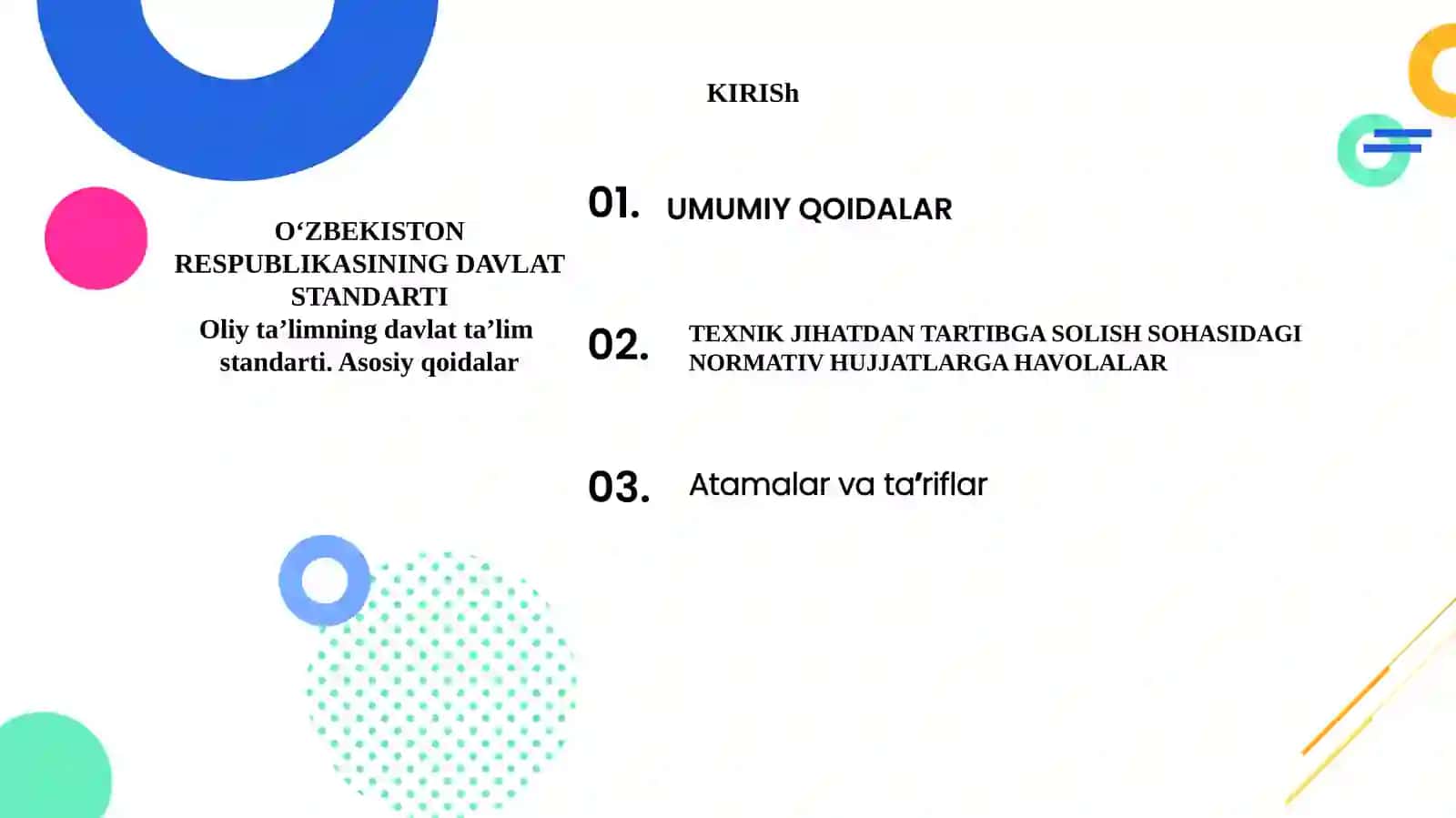 OLIY TA’LIMNING DAVLAT TA’LIM STANDARTI 2
