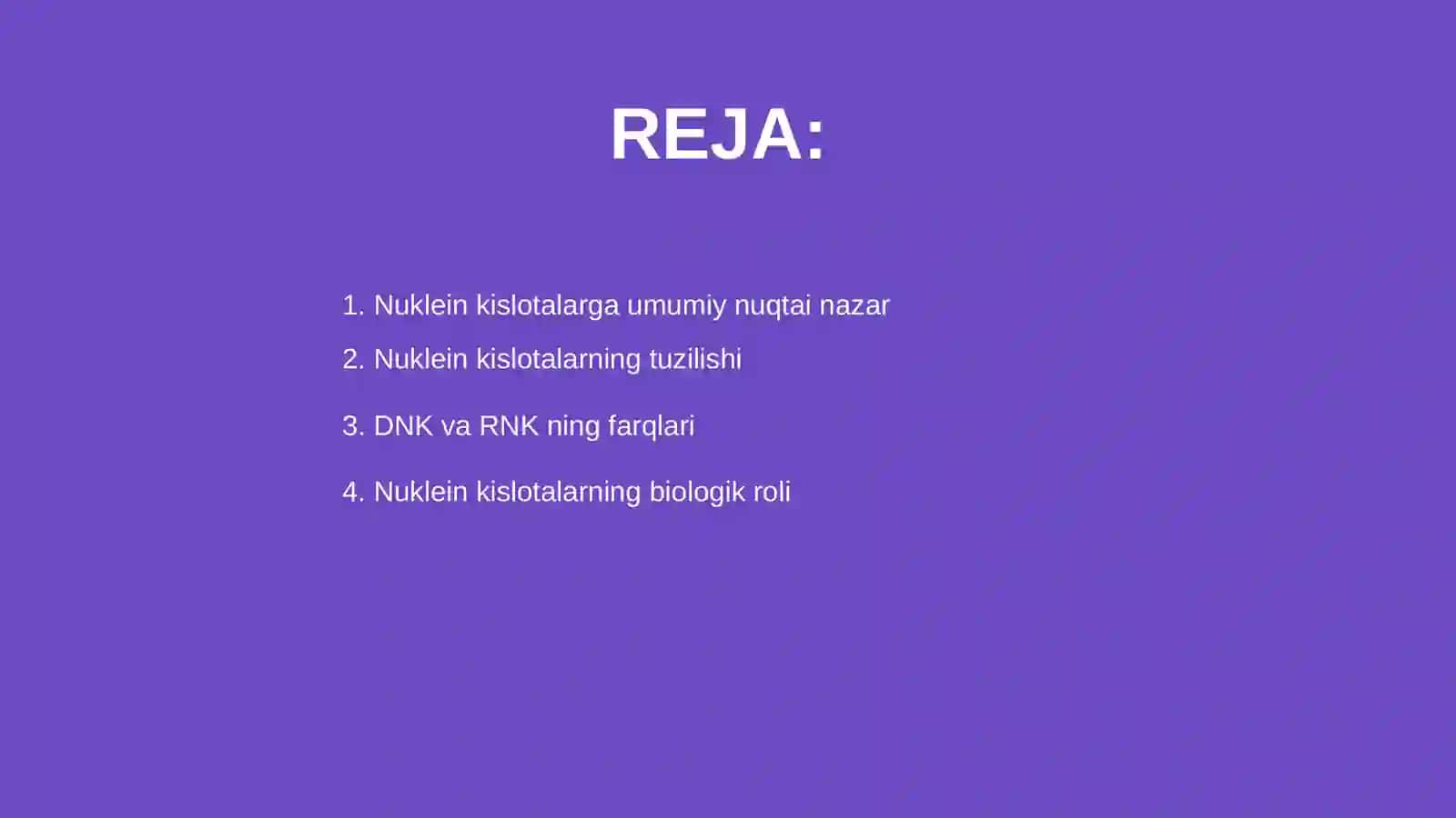 Nuklein kislotalar mavzusida referat 2