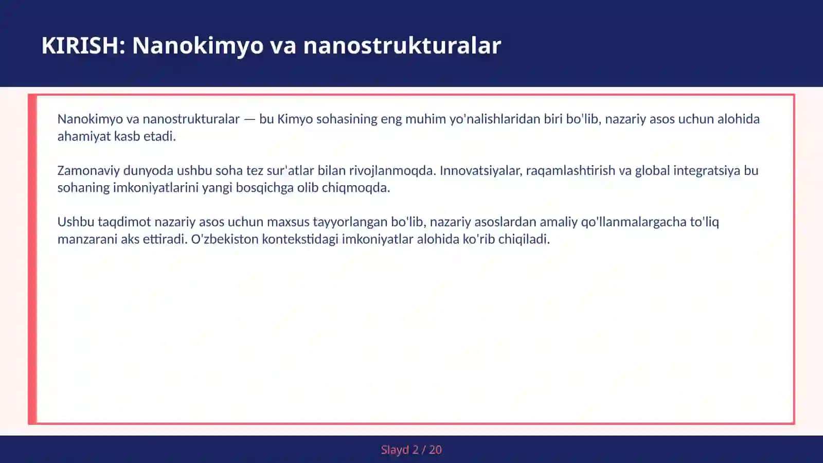 NANOKIMYO VA NANOSTRUKTURALAR 2