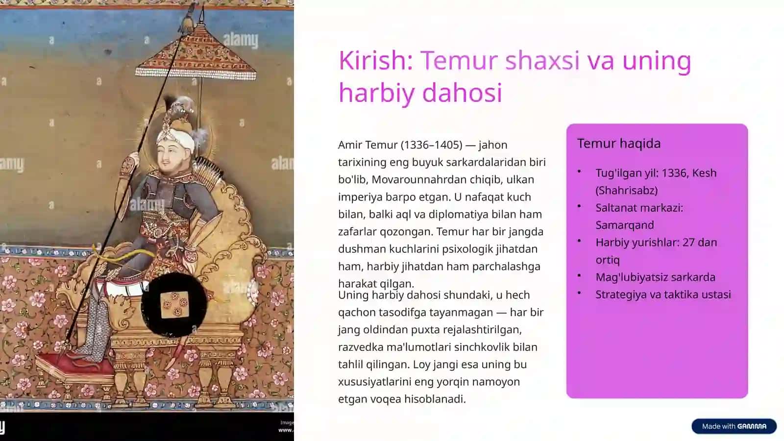 Amir Temur:Loy jangisirlari 2