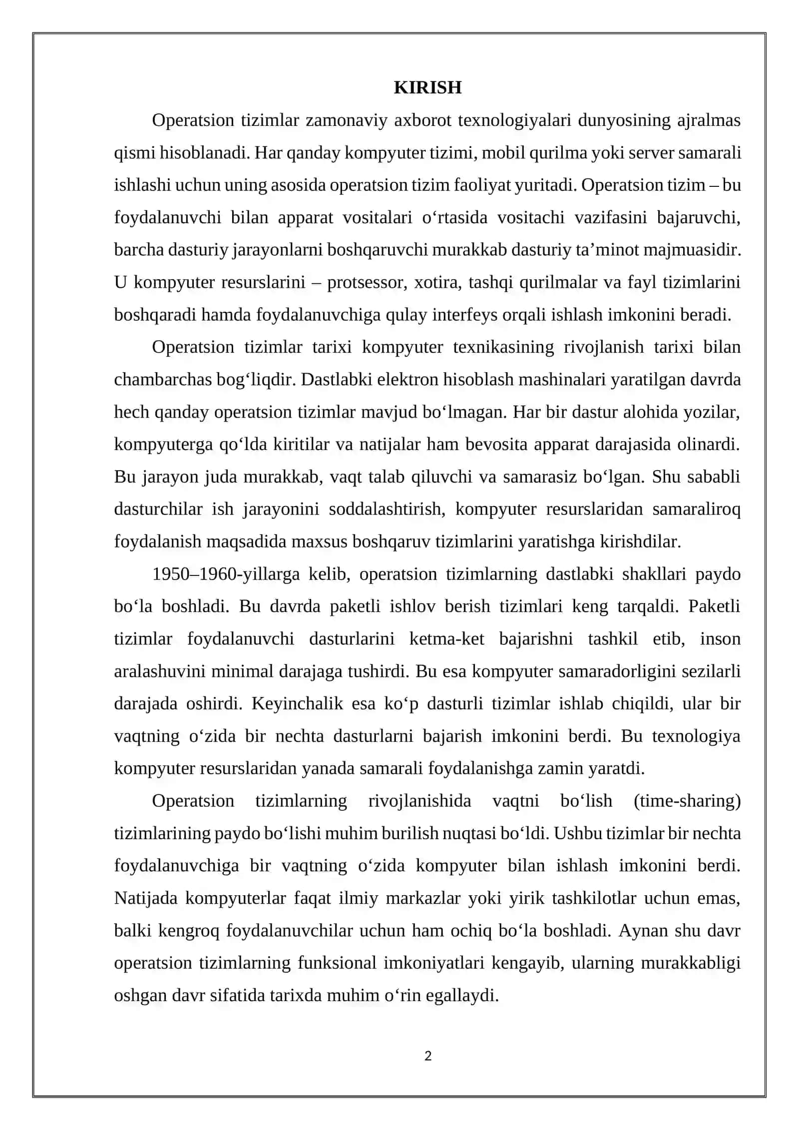 OPERATSION TIZIMLAR TARIXI 2