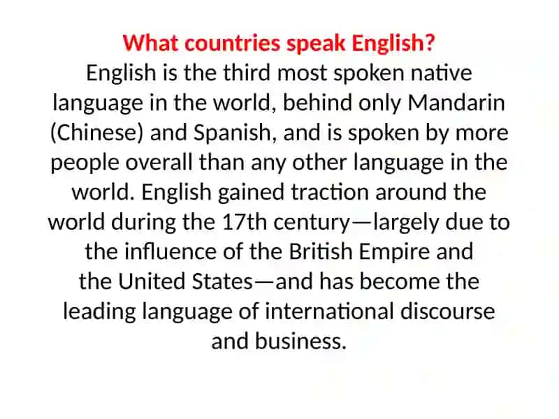 english Speaking countries 2