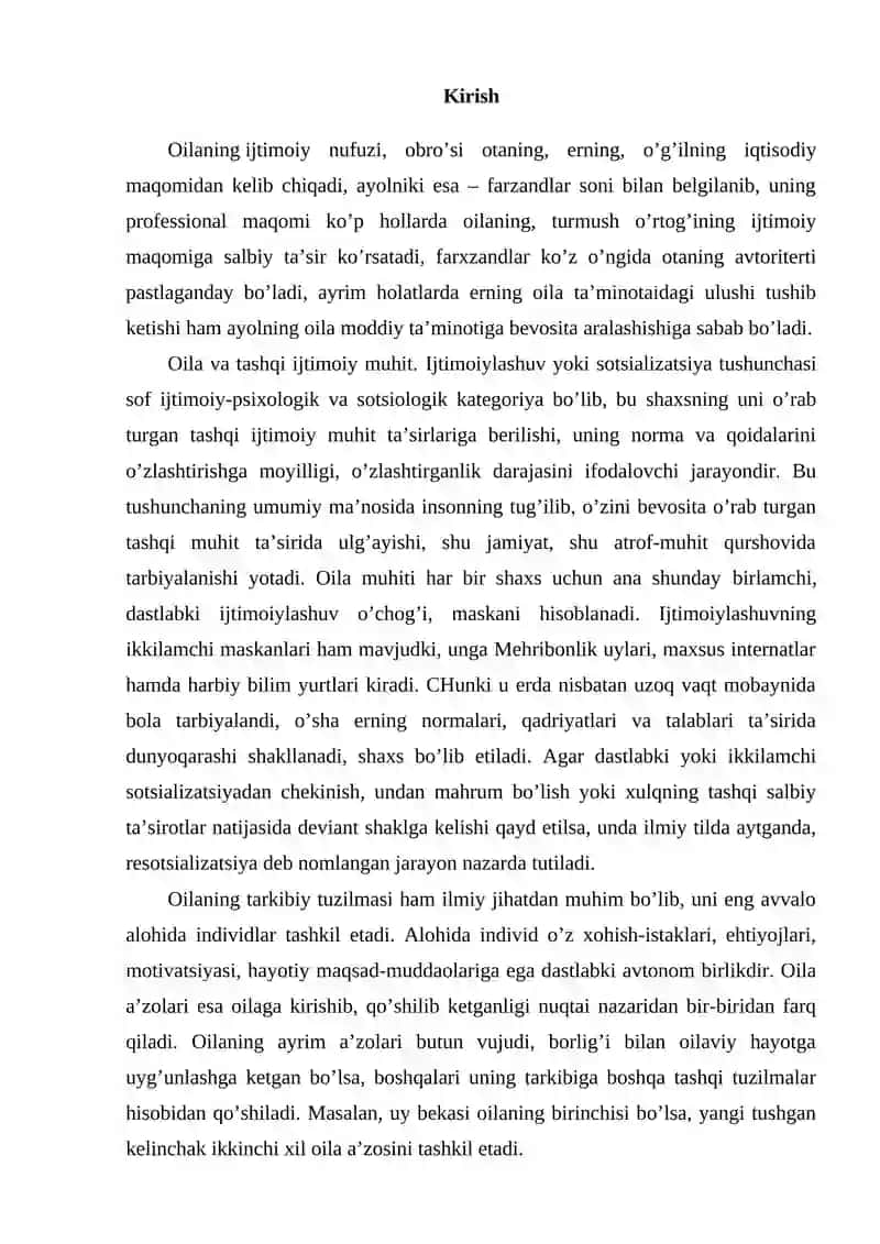 OILANING VUJUDGA KELISHI, BELGILARI VA VAZIFALARI 2