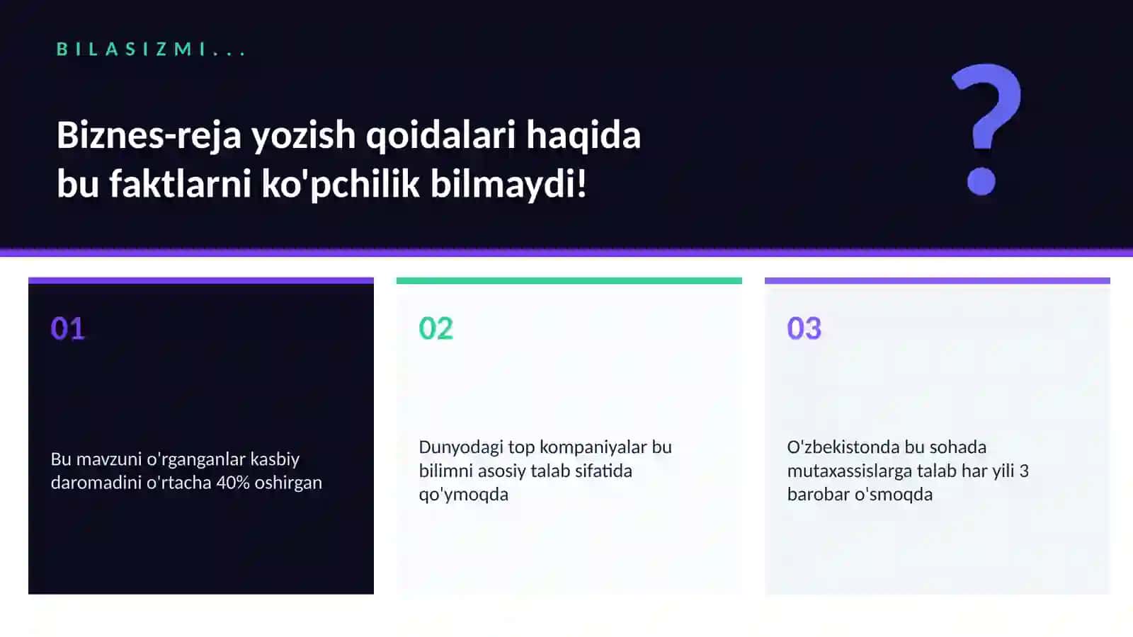 Biznes-reja yozish qoidalari 2