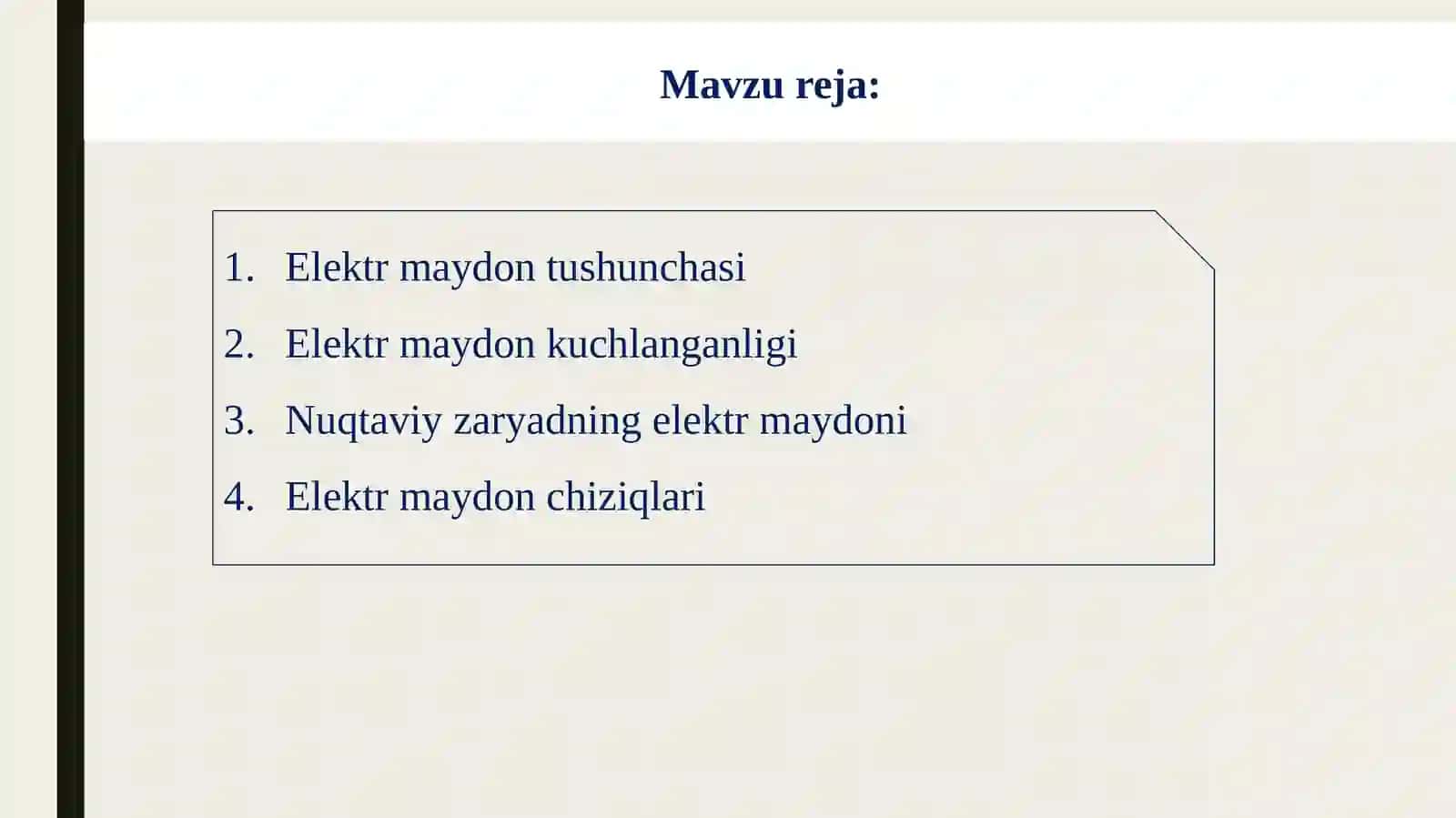Elektr maydon 2