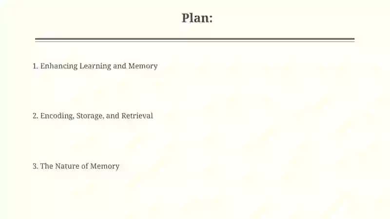 Memory and Learning 2