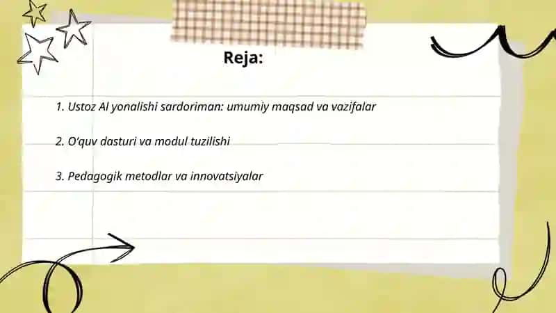 Ustoz Al yonalishi sardoriman 2