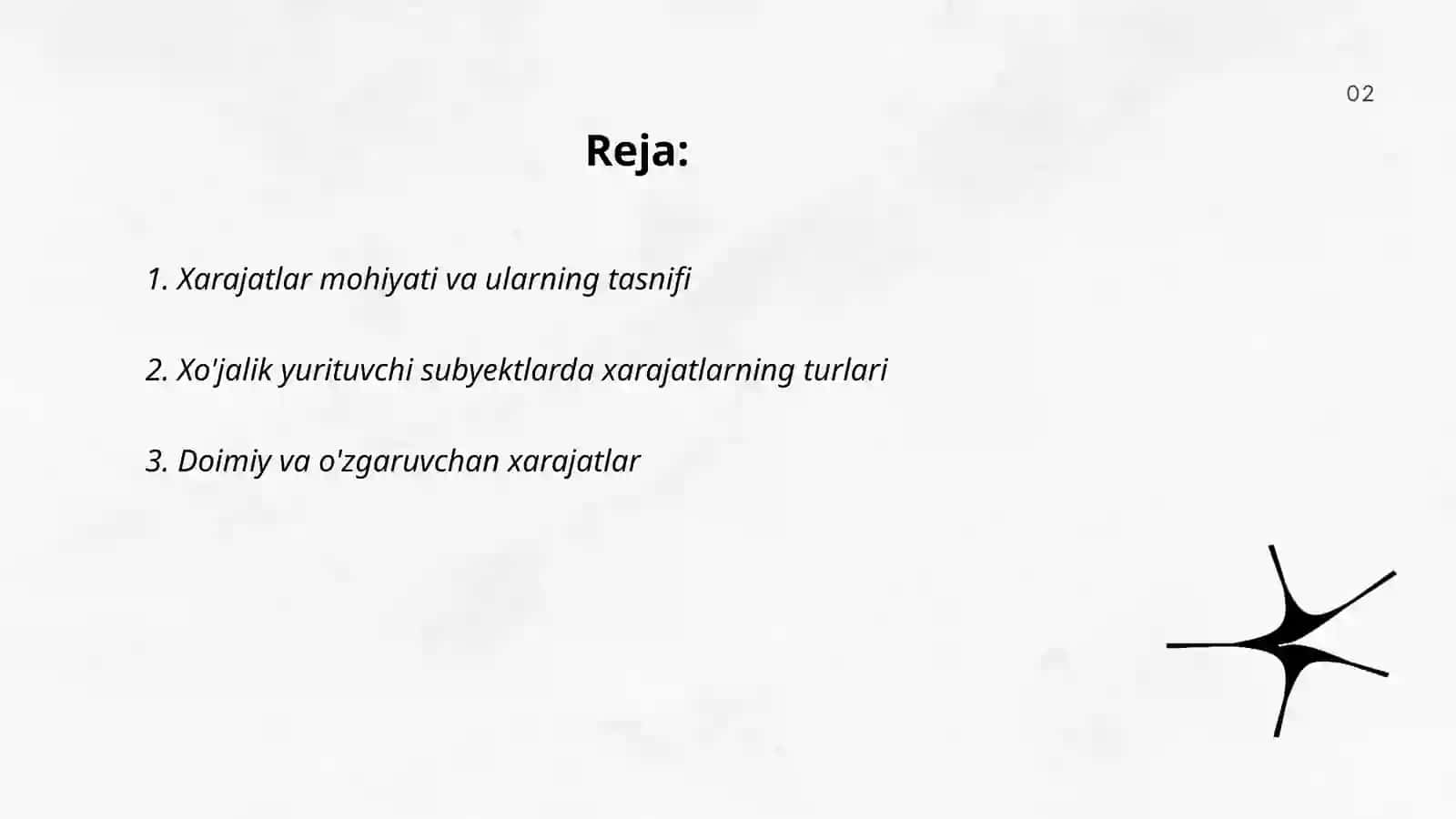 Xojalik yurutuvchi subektlarning xarajatlar moxiyati tarkibi klasfikatsiyalash va daromatlarni baxolash 2