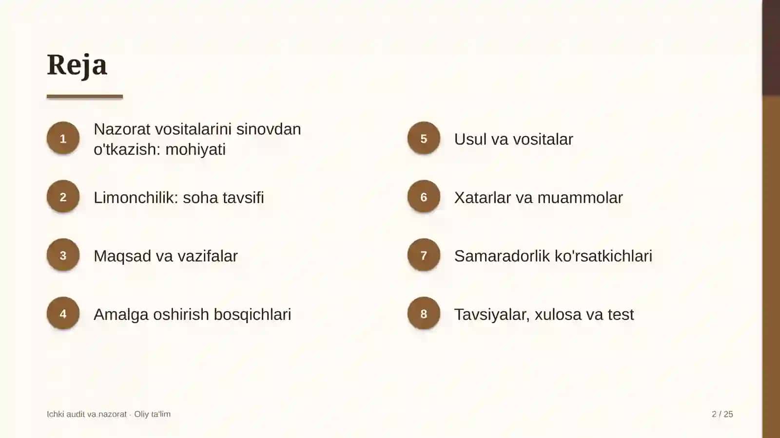 Limonchilikda nazorat vositalarini sinovdan o'tkazish 2