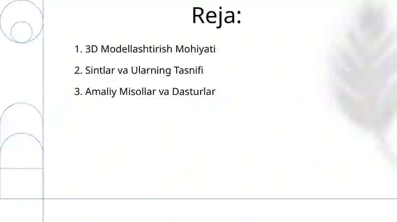 3D Modellashtirish haqida tushuncha 2