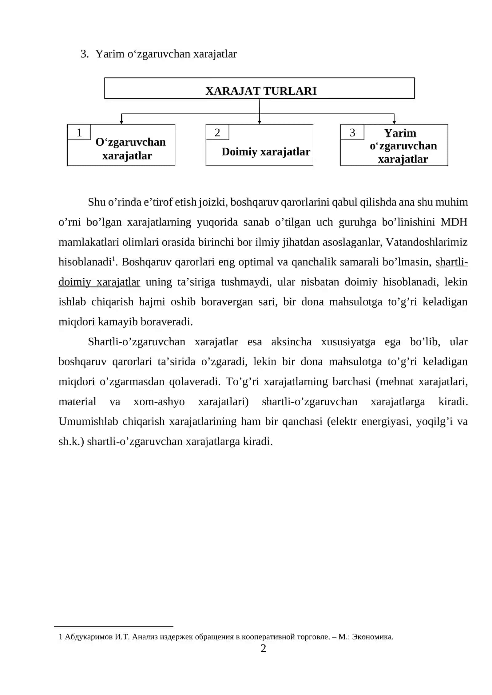Xarajatlar tarkibi 2