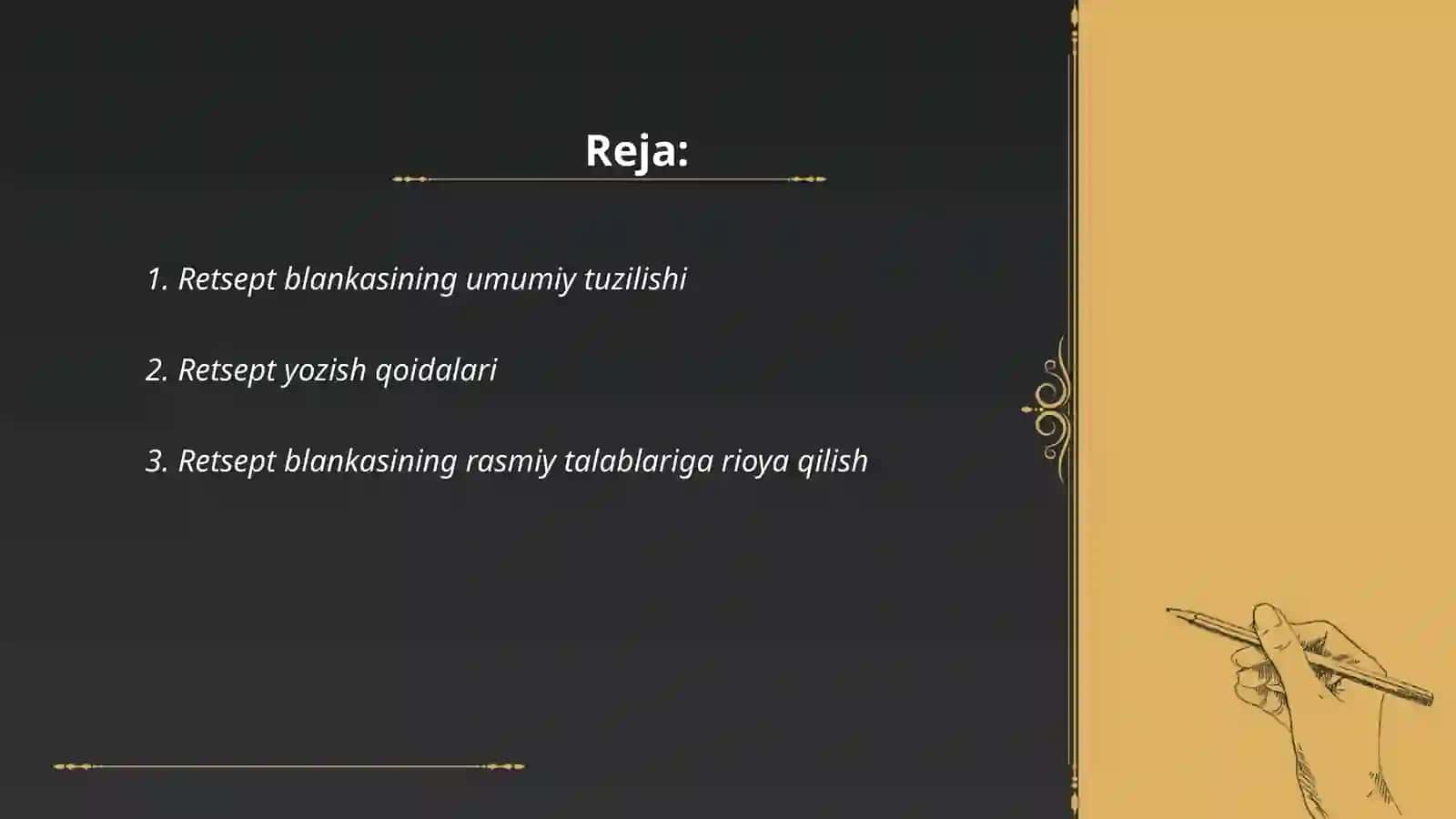 Retsept blankasi yozish qoidalari tuzulishi shakillari 2