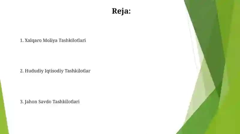 Xalqaro Moliya Tashkilotlari 2