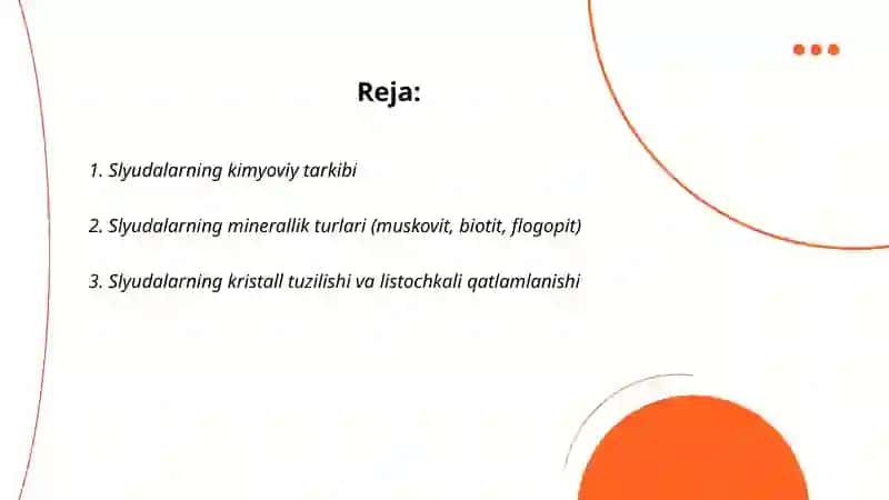 Slyudalarni tarkibi va ishlatilishi 2