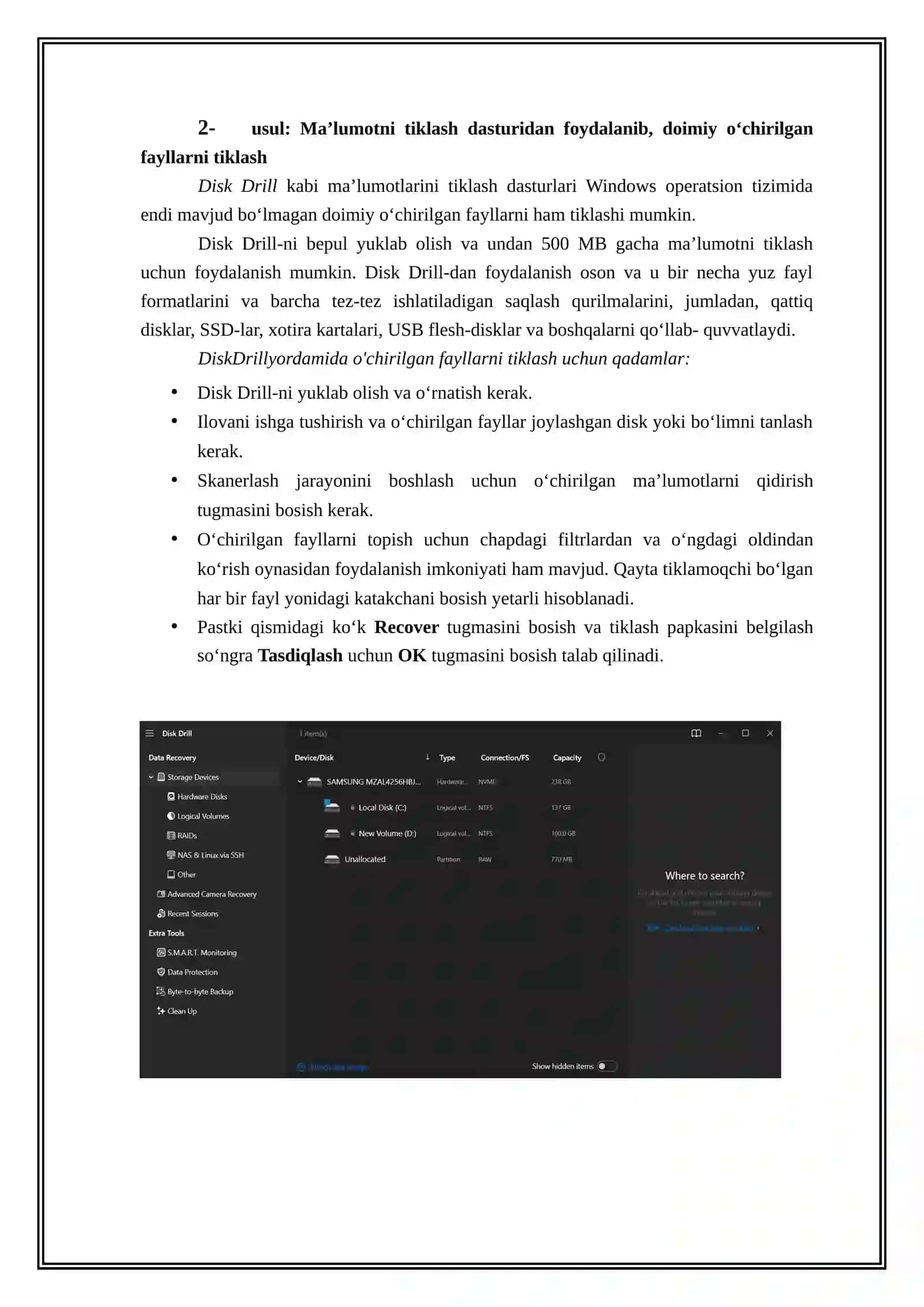 Windows Professional tizimlarda fayllar va tasvirlarn tiklashning yangi usullari 2