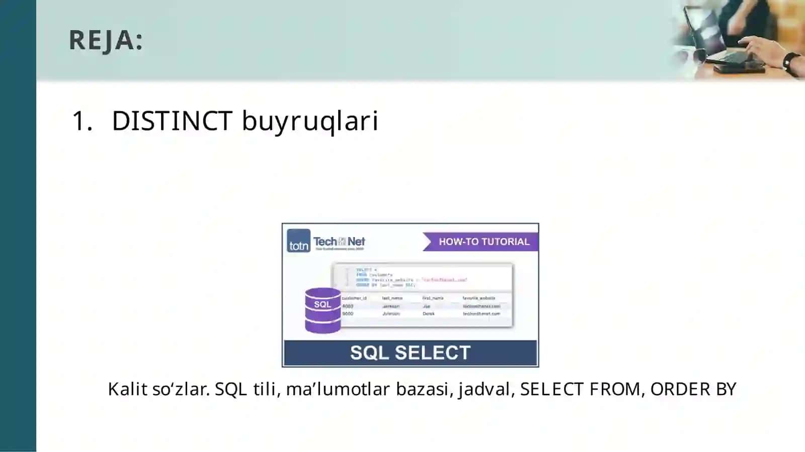 DISTINCT buyrug’i 2