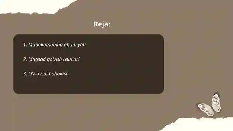Oʻz - oʻzini tarbiyalash usullari 2