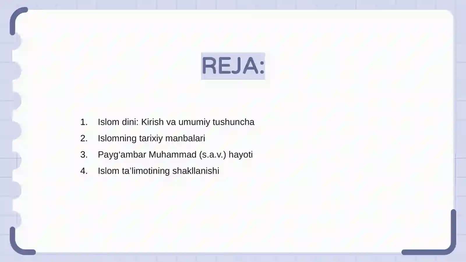 Islom dini: Kirish va umumiy tushuncha 2