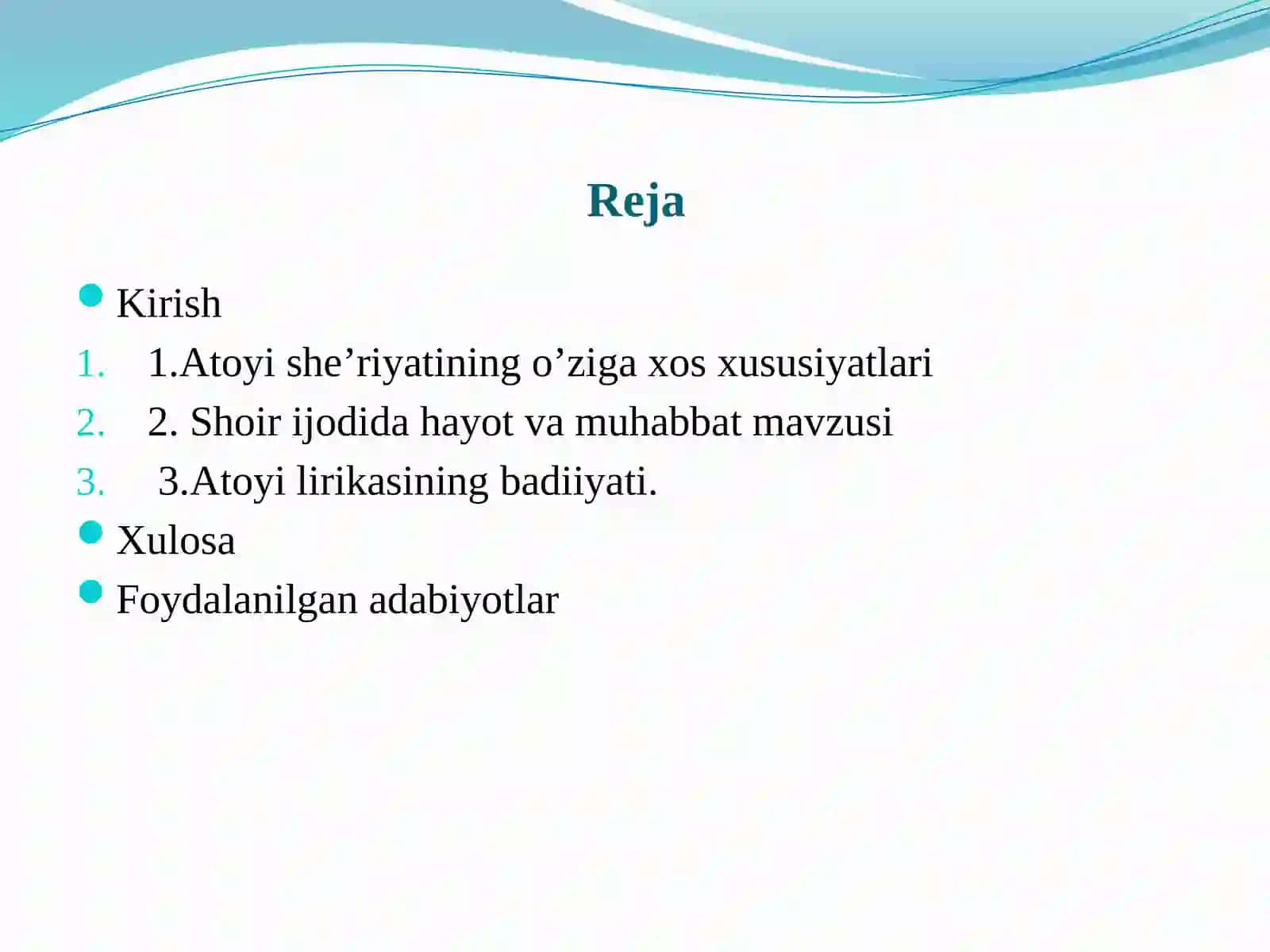 Atoyi lirikasida hayot va sevgi. 2